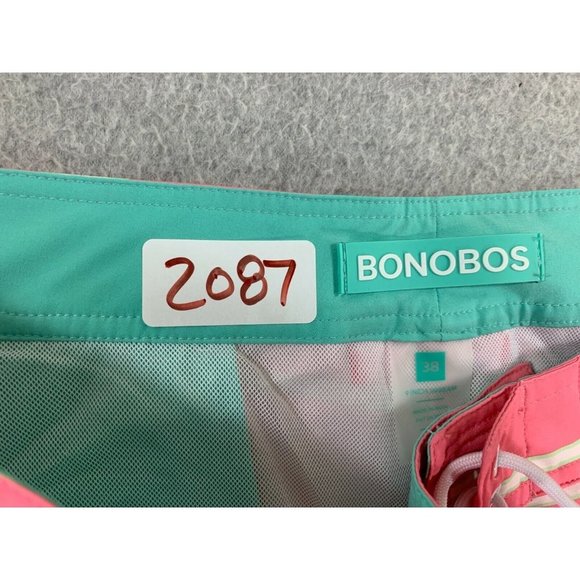 Bonobos Striped Lined Swim‎ Trunks Shorts (Men's Size 38) Pink - Picture 9 of 9